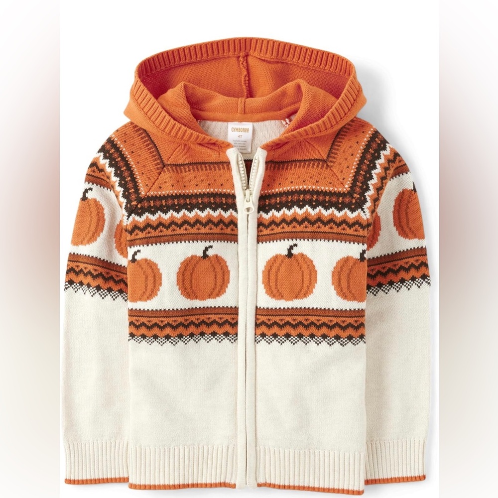 Unisex Toddler Pumpkin Zip-Up Hoodie Sweater - Lil' Pumpkin